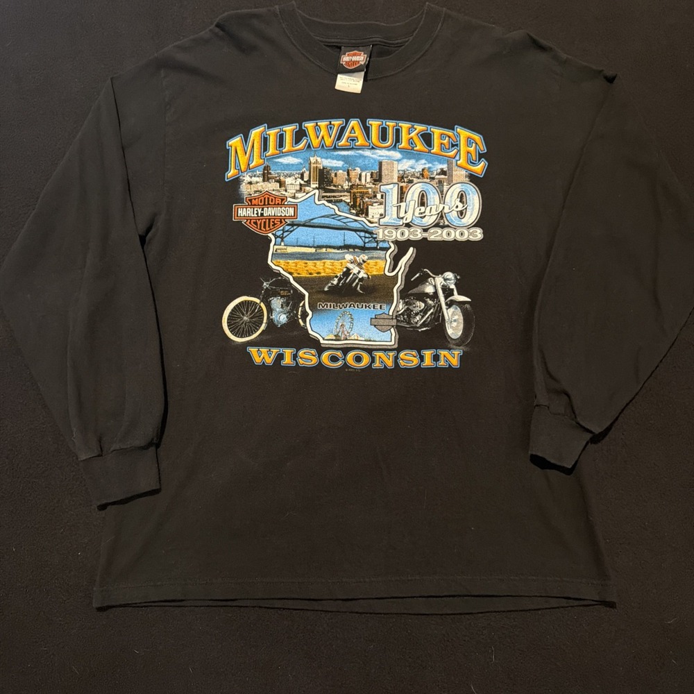 HARLEY DAVIDSON MILWAUKEE WISCONSIN 100 YEARS MENS SIZE L